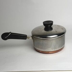 Revere Ware 1 Qt Saucepan Copper Bottom Stainless Steel Pot with Lid Clinton IL
